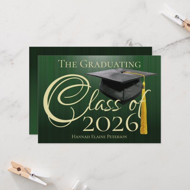 Class of 2025 Green Graduation Announcement (Front/Back In Situ)