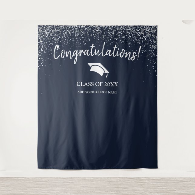 Class of 2025 High School Graduation Backdrop Tapestry (Front)