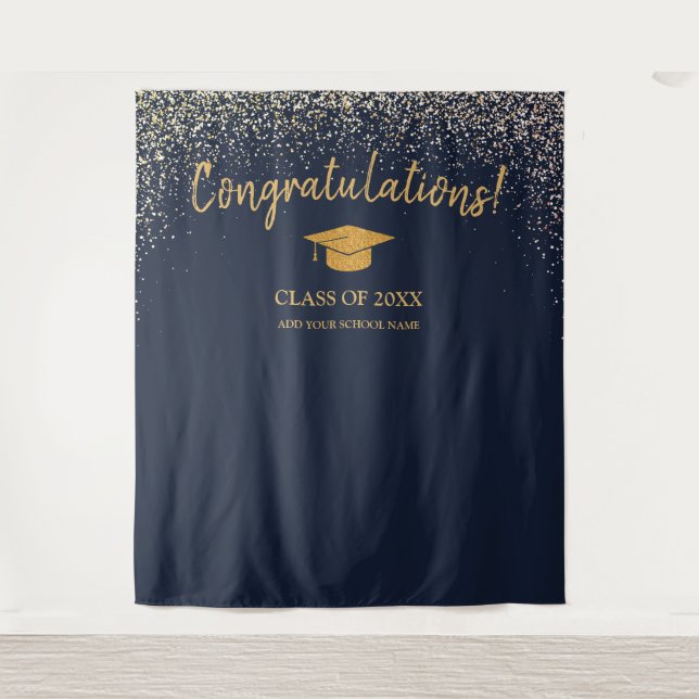 Class of 2025 High School Graduation Backdrop Tapestry (Front)