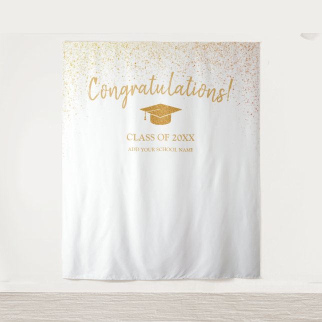 Class of 2025 High School Graduation Backdrop Tapestry (Front)