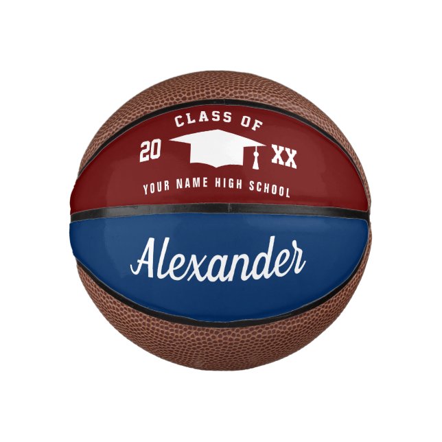 Class of 2025 High School Graduation party gift Mini Basketball (Front)