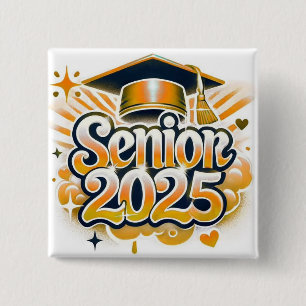 Class of 2025 High School Graduation Senior 2025  15 Cm Square Badge
