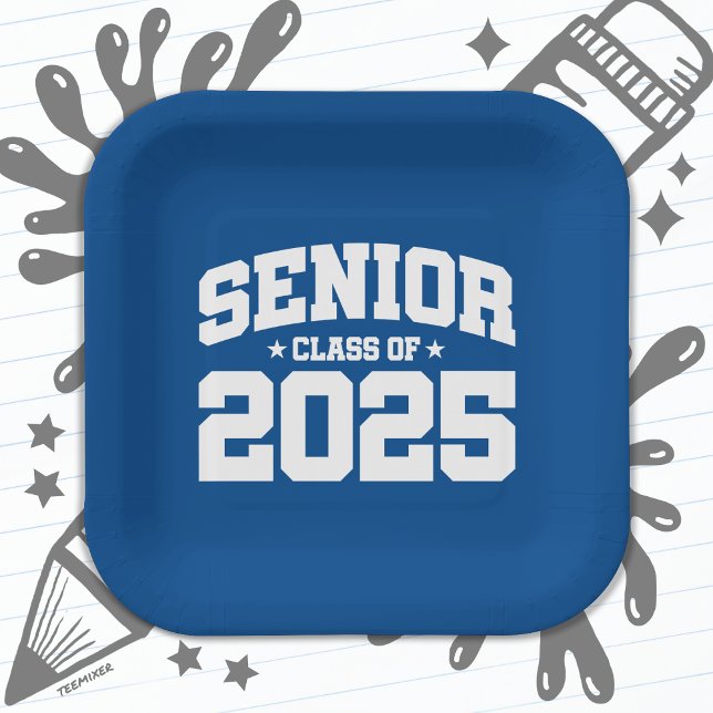 Class of 2025 High School Graduation Senior 2025 Paper Plate (Creator Uploaded)