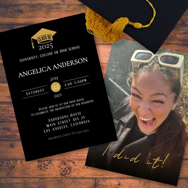 Class of 2025 "I did it" Photo Graduate Invitation (Creator Uploaded)