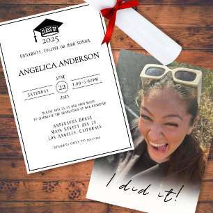 Class of 2025 "I did it" Photo Graduate Invitation