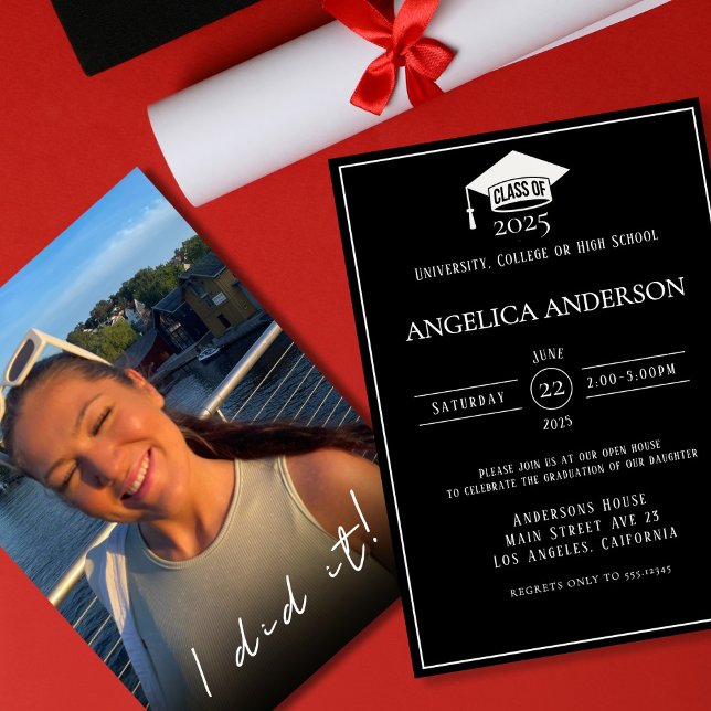 Class of 2025 "I did it" Photo Graduate Invitation (Creator Uploaded)