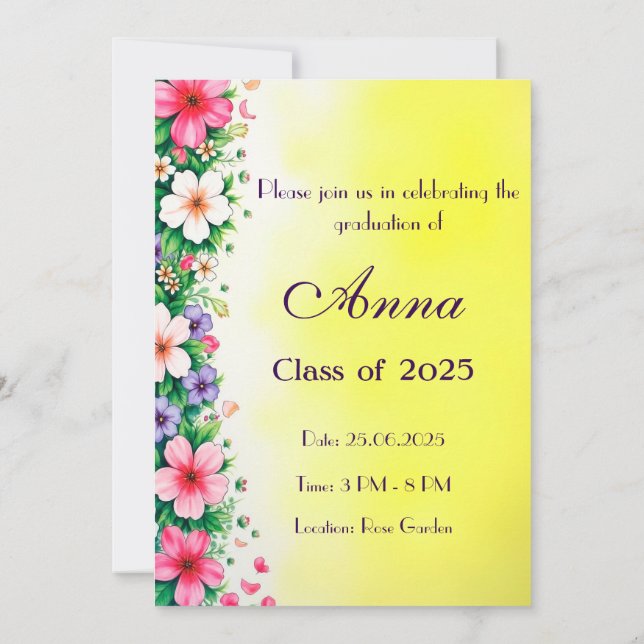 Class of 2025 invitation (Back)