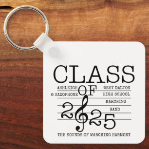 Class of 2025 Marching Band Graduate Inspirational Key Ring