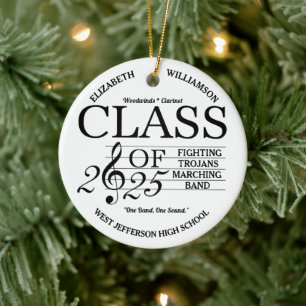 Class of 2025 Marching Band Music Ceramic Ornament