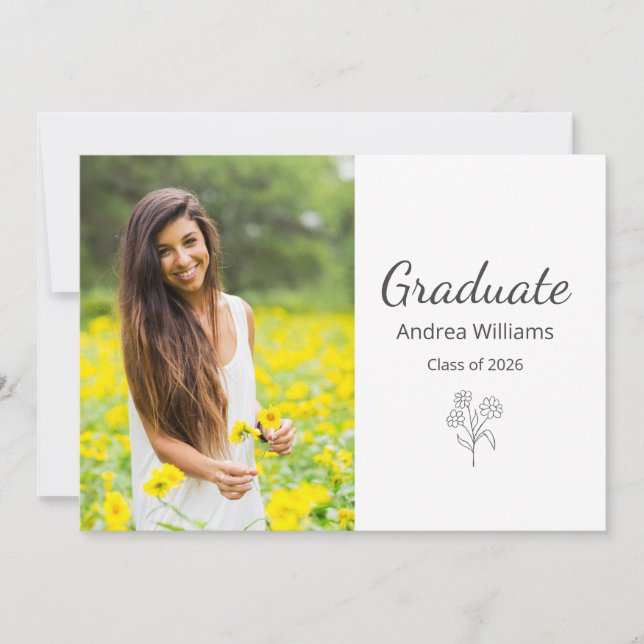 Class of 2025 Modern Elegant Photo  Announcement (Front)