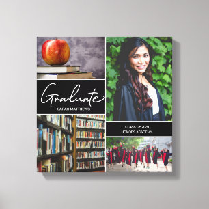 Class of 2025 Modern Graduate Photo Collage Canvas Print