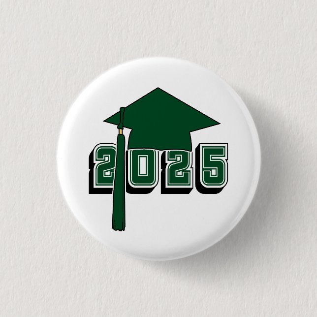 Class of 2025 Mortar Board Design 3 Cm Round Badge (Front)