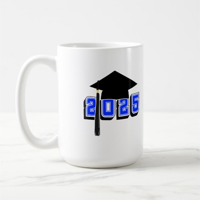Class of 2025 Mortar Board Design Coffee Mug (Left)