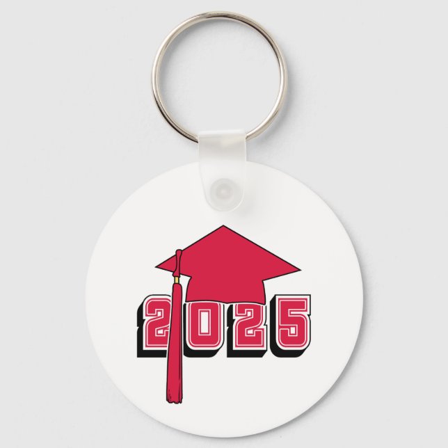 Class of 2025 Mortar Board Design Key Ring (Front)