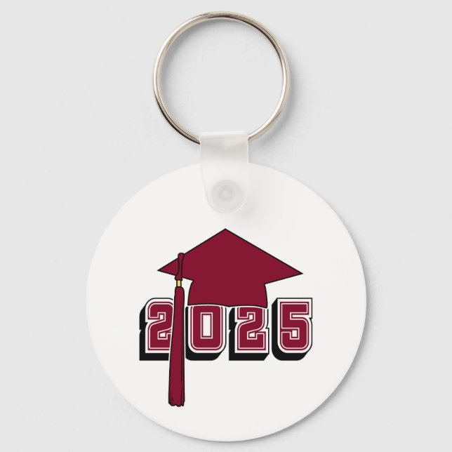Class of 2025 Mortar Board Design Key Ring (Front)