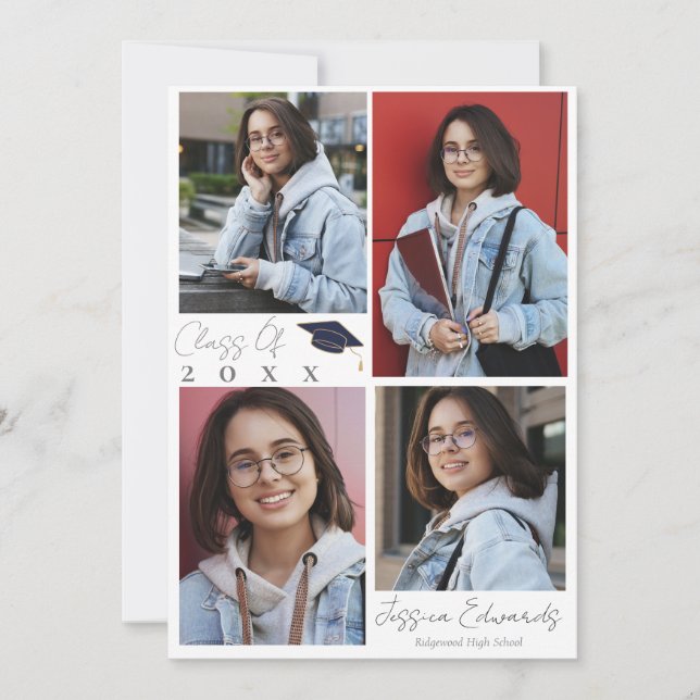 Class Of 2025  Multi Photo Cute Graduation Party  Invitation (Front)