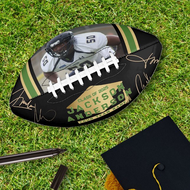 Class of 2025 Photo Autograph Keepsake Black Gold Football (Class of 2025 Photo Autograph Keepsake Black Gold Football)