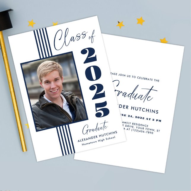 Class of 2025 Photo Frame Graduation Party  Invitation (Creator Uploaded)