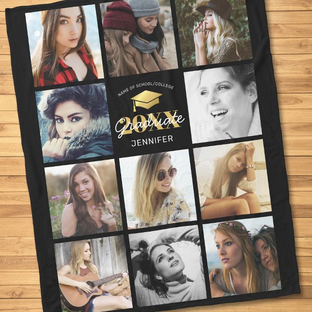 Class of 2025 Photo Graduate Gift Fleece Blanket (Creator Uploaded)