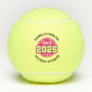 Class of 2025 Pink Graduate Name Tennis Balls