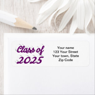 Class of 2025 purple script graduation return address label