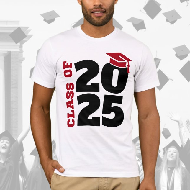 Class of 2025 Red and Black Graduate T-Shirt (Creator Uploaded)