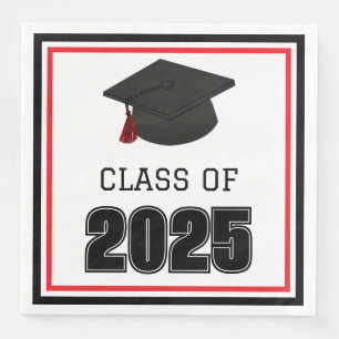 Class of 2025 Red and Black Napkin