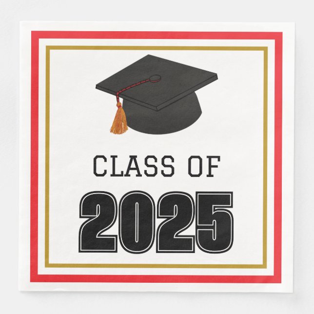 Class of 2025 Red and Gold Napkin (Front)