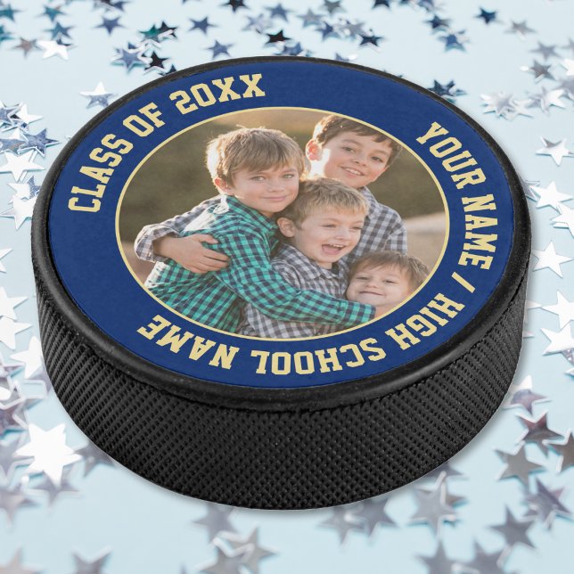 Class of 2025 School Graduation Party Gift Photo Hockey Puck (Class of 2024 School Graduation Party Gift Photo Hockey Puck)