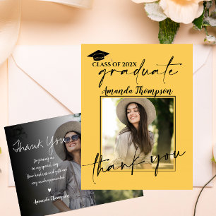 Class of 2025 Script Graduation Photo Thank You Postcard