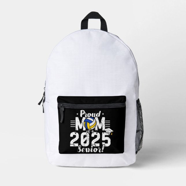 Class of 2025 - Senior 2025- Volleyball Mum Printed Backpack (Front)