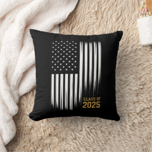 Class Of 2025 Senior American Flag Graduation Cushion