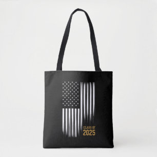 Class Of 2025 Senior American Flag Graduation  Tote Bag