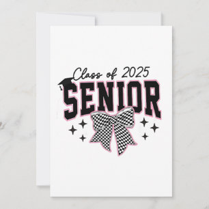 Class of 2025 Senior Bow Coquette Graduation Invitation