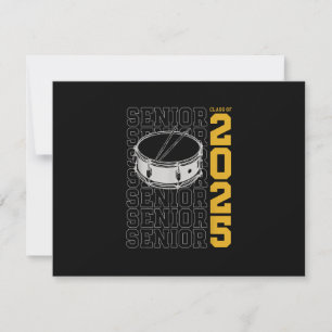 Class of 2025 Senior Drums for Drummer Or Percussi RSVP Card