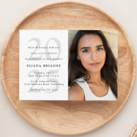 Class of 2025 simple black white photo graduation 