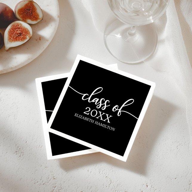 Class of 2025 Simple Chic Calligraphy Classic Napkin (Creator Uploaded)