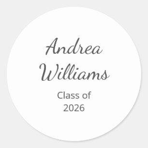 Class of 2025 Simple Graduation Return Address Classic Round Sticker