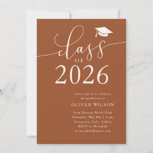 Class of 2025 Terracotta Graduation Party Invitation