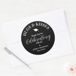 Class of 2025 Thank you Hugs & Kisses Graduation Classic Round Sticker