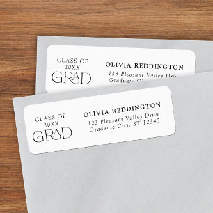 Class of 2025 Typography Grad Return Address Return Address Label