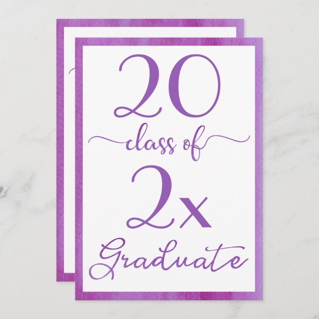Class Of 2025 Violet Graduation Party Invitation (Front/Back)