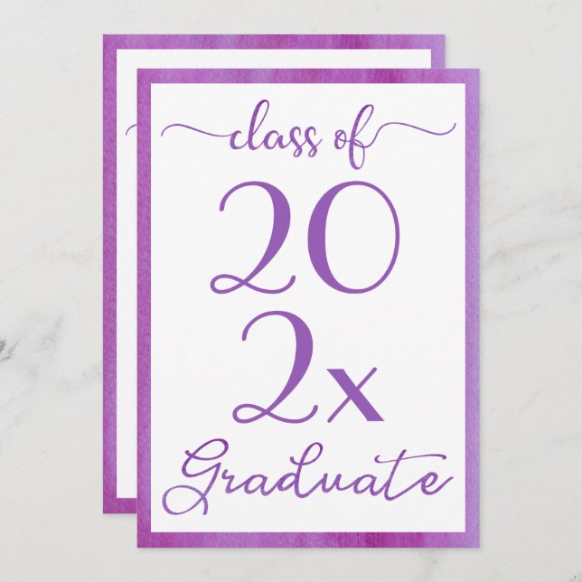 Class Of 2025 Violet Graduation Party Invitation (Front/Back)