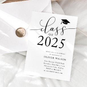 Class of 2025 White Graduation Party Invitation