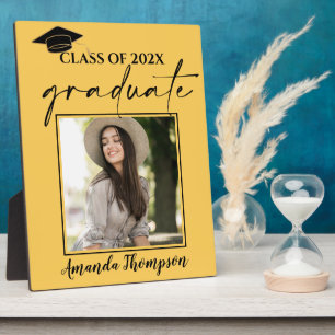 Class Of 2025 Yellow Photo Graduate Announcement Plaque