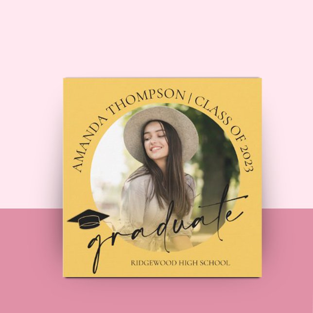Class Of 2025 Yellow Photo Graduation Announcement (Creator Uploaded)