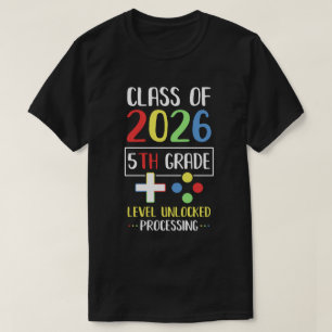 Class Of 2026 5th Grade Level Unlock Gaming Back G T-Shirt
