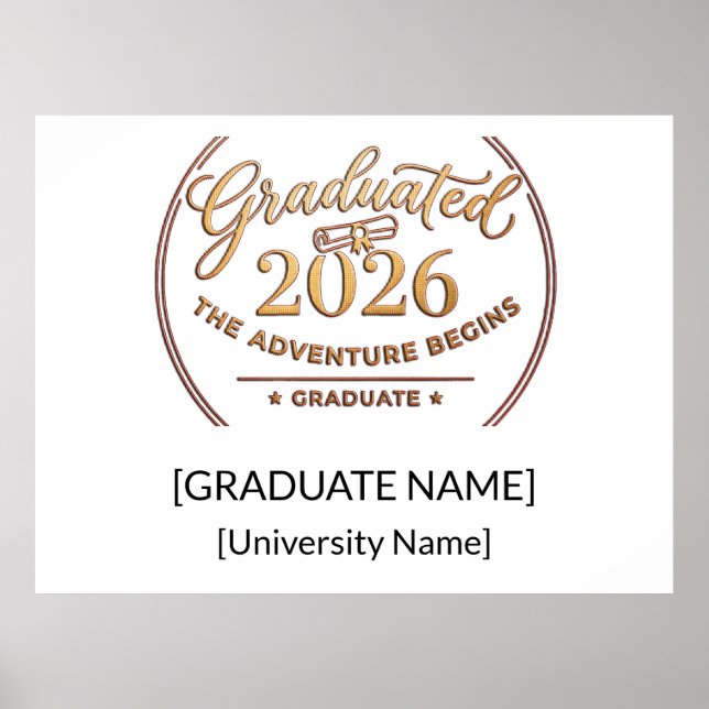 Class of 2026 Adventure Graduate Poster / Póster (Front)