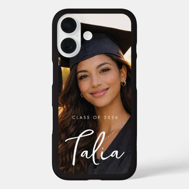 CLASS OF 2026  |  BLACK EDGE phone case with name (Back)