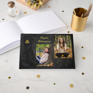 Class of 2026 Black Tassel Dignified Graduation Guest Book